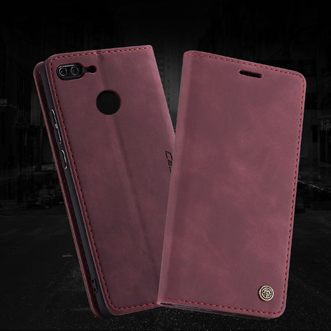 CASEME 013 Series Auto-absorbed PU Leather Wallet Stand Case for Huawei P Smart (2017) / Enjoy 7S