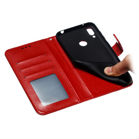 For Huawei Y7 (2019) Imprint Mandala Flower Leather Wallet Case Phone Cover