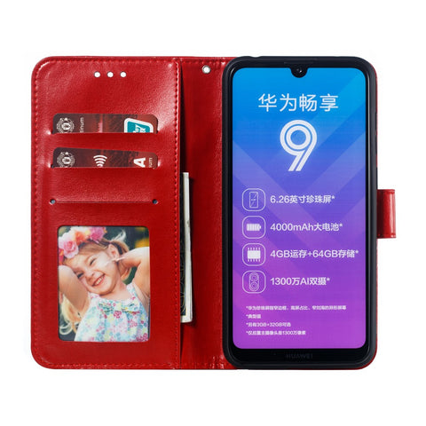 For Huawei Y7 (2019) Imprint Mandala Flower Leather Wallet Case Phone Cover