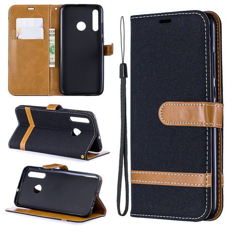 Assorted Color Jeans Cloth Wallet Stand Leather Case for Huawei P Smart Plus 2019 / Enjoy 9s / Honor 10i