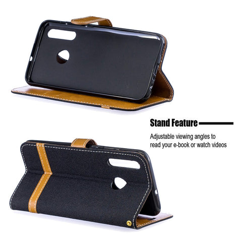 Assorted Color Jeans Cloth Wallet Stand Leather Case for Huawei P Smart Plus 2019 / Enjoy 9s / Honor 10i