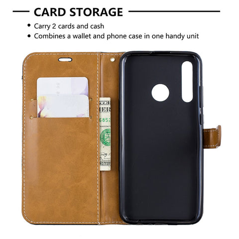 Assorted Color Jeans Cloth Wallet Stand Leather Case for Huawei P Smart Plus 2019 / Enjoy 9s / Honor 10i