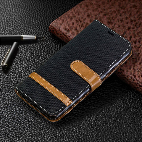 Assorted Color Jeans Cloth Wallet Stand Leather Case for Huawei P Smart Plus 2019 / Enjoy 9s / Honor 10i