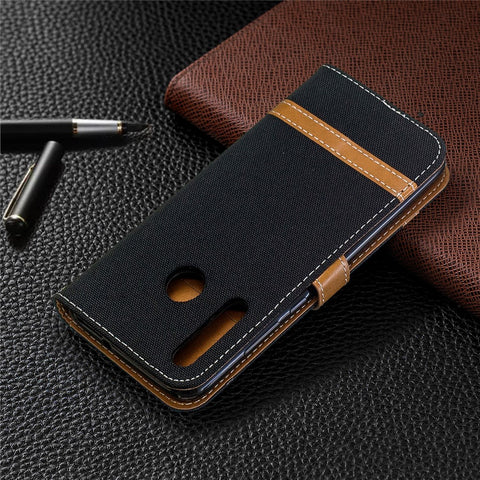 Assorted Color Jeans Cloth Wallet Stand Leather Case for Huawei P Smart Plus 2019 / Enjoy 9s / Honor 10i
