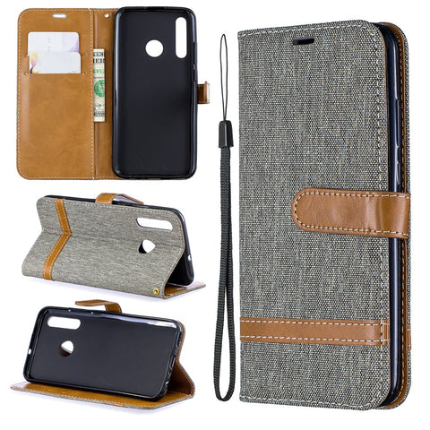 Assorted Color Jeans Cloth Wallet Stand Leather Case for Huawei P Smart Plus 2019 / Enjoy 9s / Honor 10i