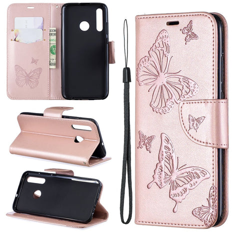Imprint Butterfly Leather Wallet Case for Huawei P Smart Plus 2019 / Enjoy 9s/ Maimang 8 / Honor 10i