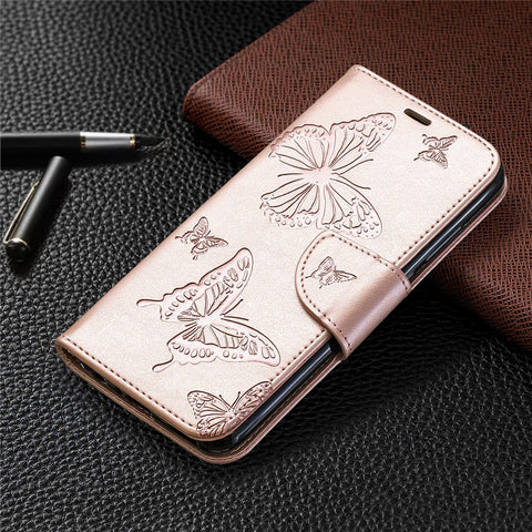 Imprint Butterfly Leather Wallet Case for Huawei P Smart Plus 2019 / Enjoy 9s/ Maimang 8 / Honor 10i