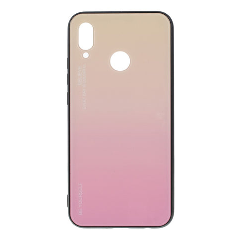 For Huawei P20 Lite / Nova 3e Gradient Color Glass + PC + TPU Hybrid Case
