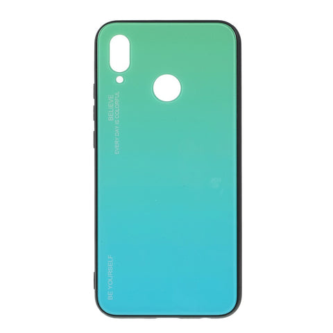 For Huawei P20 Lite / Nova 3e Gradient Color Glass + PC + TPU Hybrid Case