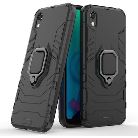 Cool Guard Ring Holder Kickstand PC TPU Hybrid Case for Huawei Honor 8S / Y5 (2019)