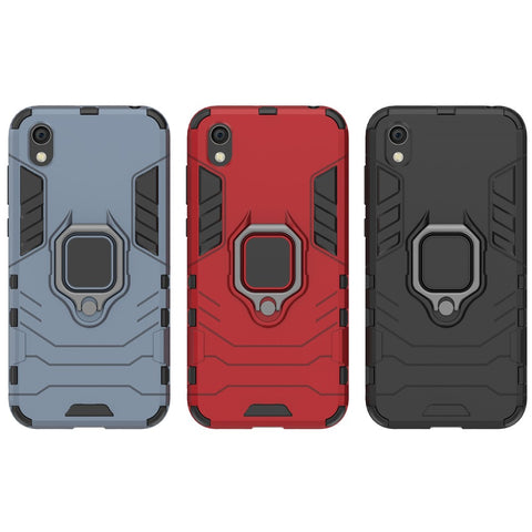 Cool Guard Ring Holder Kickstand PC TPU Hybrid Case for Huawei Honor 8S / Y5 (2019)