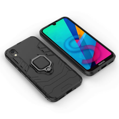 Cool Guard Ring Holder Kickstand PC TPU Hybrid Case for Huawei Honor 8S / Y5 (2019)