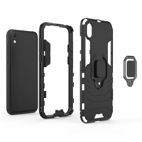 Cool Guard Ring Holder Kickstand PC TPU Hybrid Case for Huawei Honor 8S / Y5 (2019)