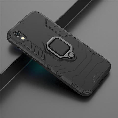 Cool Guard Ring Holder Kickstand PC TPU Hybrid Case for Huawei Honor 8S / Y5 (2019)