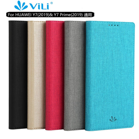 VILI DMX Cross Texture Leather Card Holder Phone Cover for Huawei Y7 (2019)/Y7 Prime(2019)