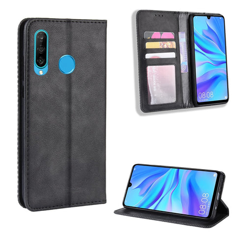 Vintage Style Leather Wallet Case for Huawei Honor 20 Lite