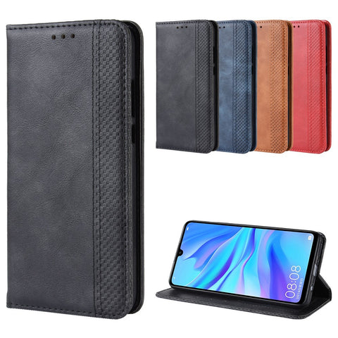 Vintage Style Leather Wallet Case for Huawei Honor 20 Lite