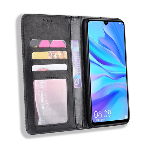 Vintage Style Leather Wallet Case for Huawei Honor 20 Lite