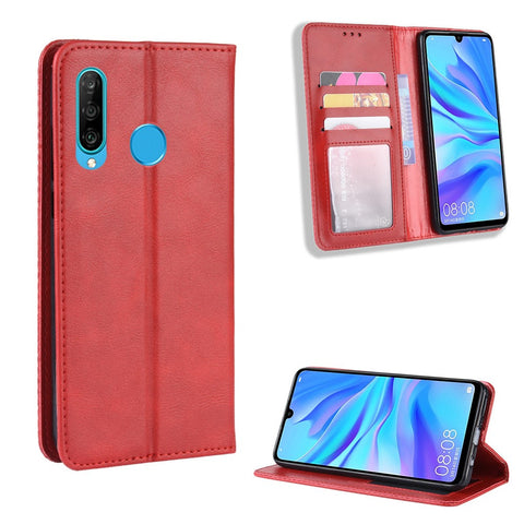 Vintage Style Leather Wallet Case for Huawei Honor 20 Lite