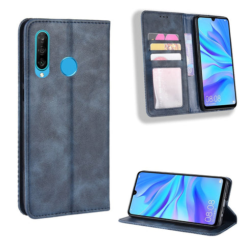 Vintage Style Leather Wallet Case for Huawei Honor 20 Lite