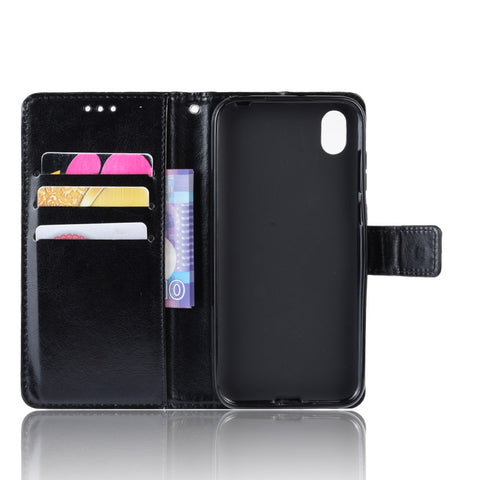 Crazy Horse Leather Wallet Case for Huawei Y5 (2019) / Honor 8S