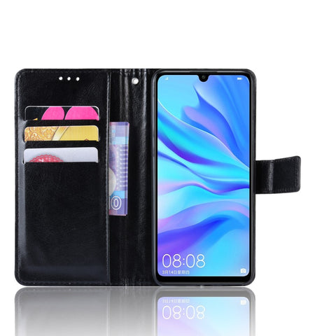 Crazy Horse Leather Wallet Case for Huawei Honor 20 Lite