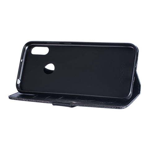 Glitter Powder Zippered Stand Leather Wallet Casing with Strap for Huawei Y7 (2019)/Y7 Pro (2019)/Enjoy 9