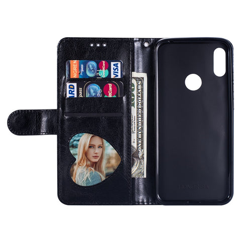 Glitter Powder Zippered Stand Leather Wallet Casing with Strap for Huawei Y7 (2019)/Y7 Pro (2019)/Enjoy 9