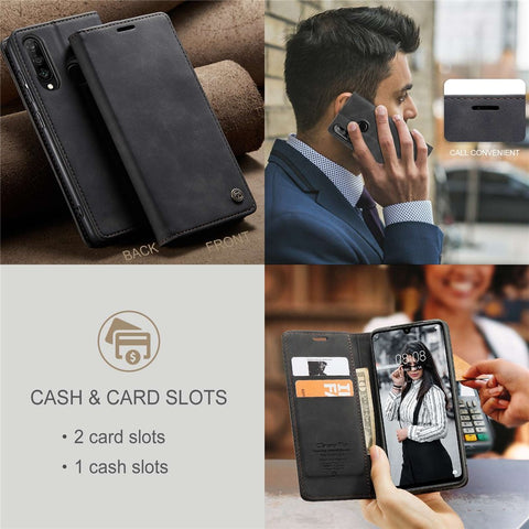 CASEME 013 Series Auto-absorbed Leather Wallet Case for Huawei P30 Lite New Edition/P30 Lite/nova 4e