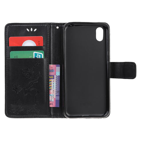 Imprint Butterfly Flowers Leather Wallet Case for Huawei Y5 (2019) / Honor 8S