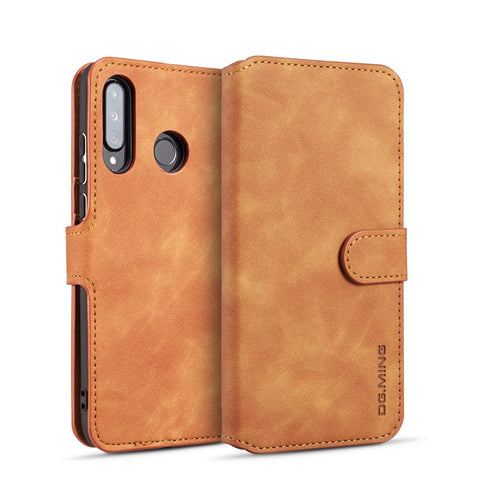 DG.MING Retro Style Leather Wallet Stand Case for Huawei P30 Lite New Edition/P30 Lite/nova 4e