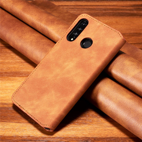 DG.MING Retro Style Leather Wallet Stand Case for Huawei P30 Lite New Edition/P30 Lite/nova 4e