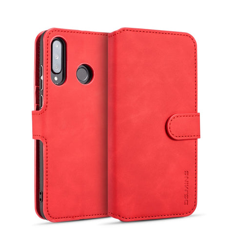 DG.MING Retro Style Leather Wallet Stand Case for Huawei P30 Lite New Edition/P30 Lite/nova 4e