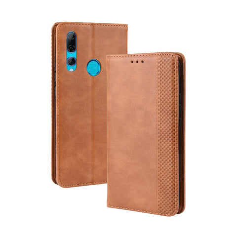 Auto-absorbed Vintage Style PU Leather Wallet Case for Huawei Honor 9X (Global)/ P Smart Z / Y9 Prime 2019 /Enjoy 10 Plus