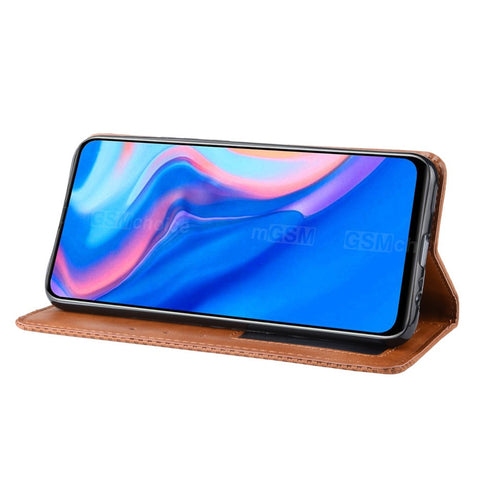 Auto-absorbed Vintage Style PU Leather Wallet Case for Huawei Honor 9X (Global)/ P Smart Z / Y9 Prime 2019 /Enjoy 10 Plus