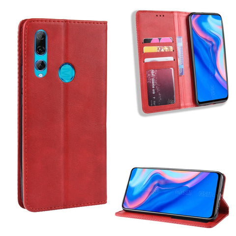 Auto-absorbed Vintage Style PU Leather Wallet Case for Huawei Honor 9X (Global)/ P Smart Z / Y9 Prime 2019 /Enjoy 10 Plus