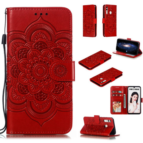 Imprint Mandala Flower Stand Wallet Leather Case for Huawei P Smart Plus 2019/Enjoy 9s/ Maimang 8/Honor 10i/Honor 20i/Honor 20 Lite/nova 4 Lite