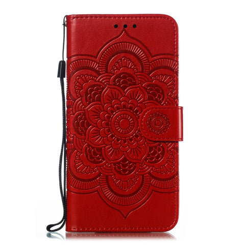 Imprint Mandala Flower Stand Wallet Leather Case for Huawei P Smart Plus 2019/Enjoy 9s/ Maimang 8/Honor 10i/Honor 20i/Honor 20 Lite/nova 4 Lite
