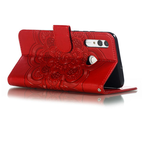 Imprint Mandala Flower Stand Wallet Leather Case for Huawei P Smart Plus 2019/Enjoy 9s/ Maimang 8/Honor 10i/Honor 20i/Honor 20 Lite/nova 4 Lite