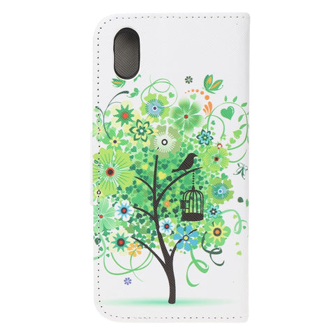 Pattern Printing Cross Texture Leather Wallet Case for Huawei Y5 (2019)
