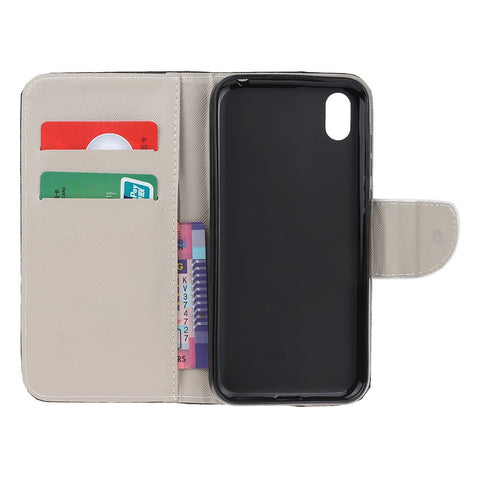 Pattern Printing Cross Texture Leather Wallet Case for Huawei Y5 (2019)
