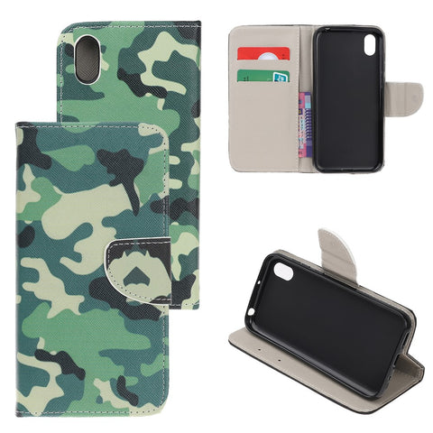 Pattern Printing Cross Texture Leather Wallet Case for Huawei Y5 (2019)