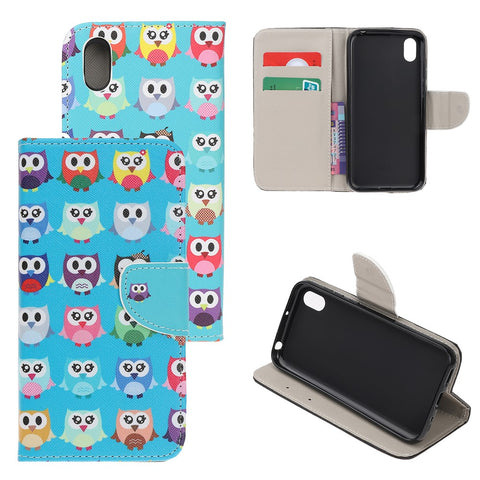 Pattern Printing Cross Texture Leather Wallet Case for Huawei Y5 (2019)
