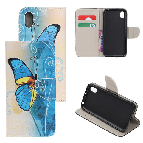Pattern Printing Cross Texture Leather Wallet Case for Huawei Y5 (2019)