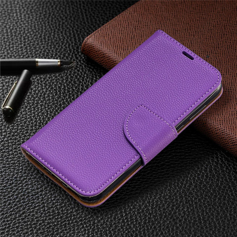 Litchi Skin Leather Wallet Case for Huawei Y5 (2019) / Honor 8S