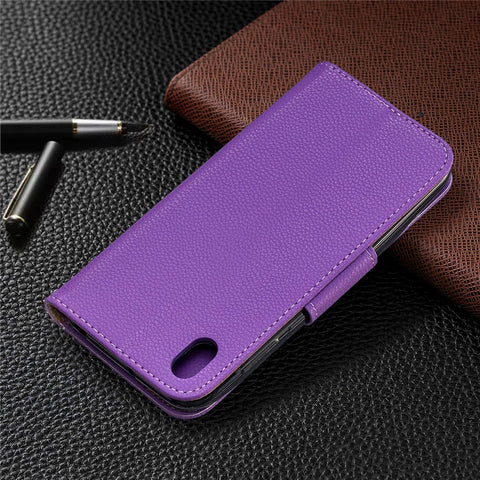 Litchi Skin Leather Wallet Case for Huawei Y5 (2019) / Honor 8S