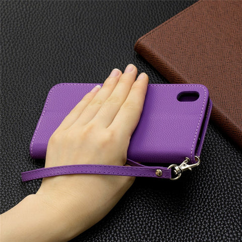 Litchi Skin Leather Wallet Case for Huawei Y5 (2019) / Honor 8S