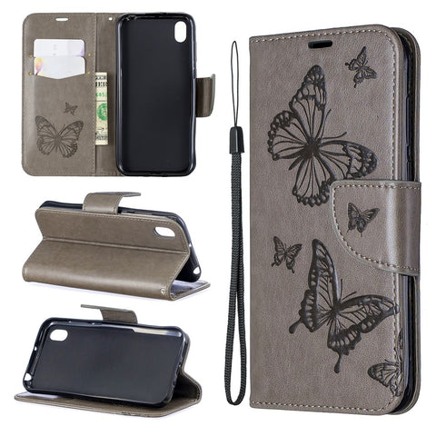 Imprint Butterfly Leather Wallet Case for Huawei Y5 (2019) / Honor 8S