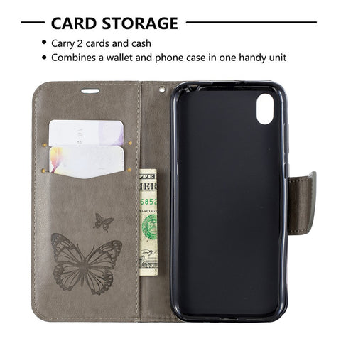 Imprint Butterfly Leather Wallet Case for Huawei Y5 (2019) / Honor 8S
