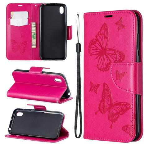 Imprint Butterfly Leather Wallet Case for Huawei Y5 (2019) / Honor 8S
